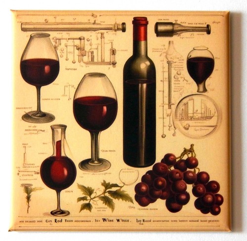 Magnete frigo vino rosso uva - magnete, e