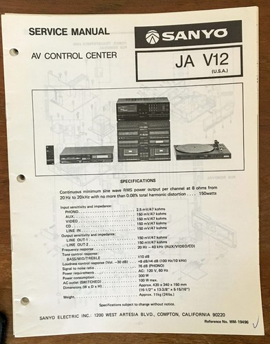 Sanyo v12 control center - sanyo, ja