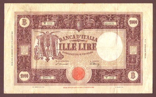 Italy 1000 lire 01 1947 - italy,