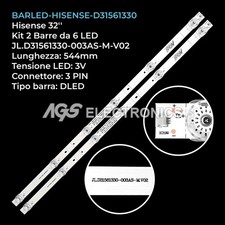 KIT 2 BARRE STRIP 6 LED TV