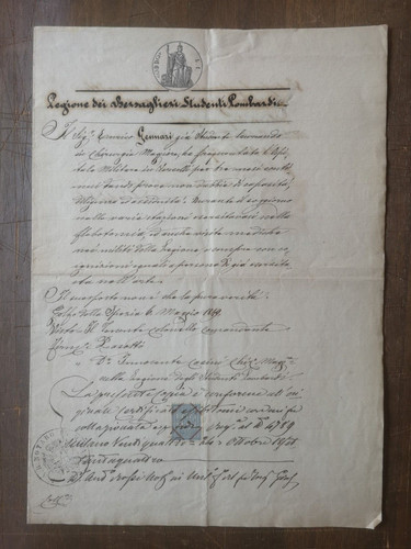 Risorgimento documento storico - risorgimento,