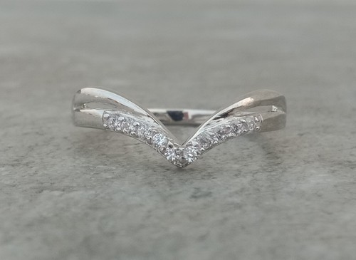 Anello curvo chevron forma - anello,