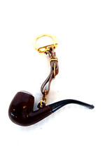 Portachiavi Pipa con bussola vintage
