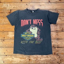 T-shirt vintage 1990 Thrashed Harley Davidson Tazmanian Devil punto singolo L