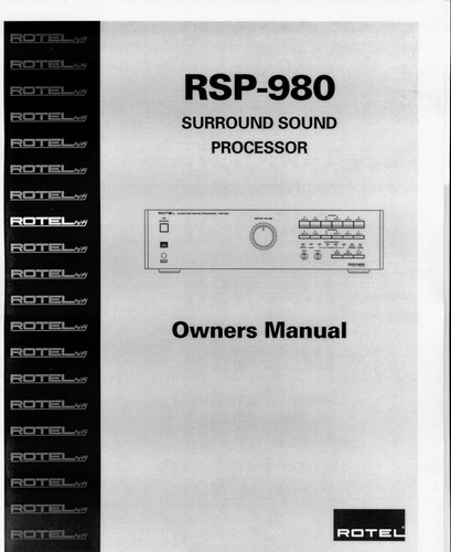 Rotel rsp 980 - rotel, rsp-980