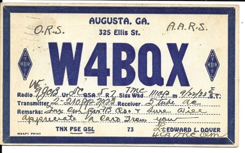Scheda radio qsl - scheda, augusta