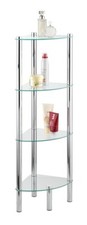 WENKO scaffale angolare Yago con 4 ripiani in vetro mensola da bagno mensola in vetro mensola da appoggio