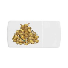 'Monete d'oro con gioielli e