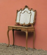 Toilette tavolino con specchiera in stile, laccata e dipinta, metà '900!