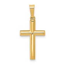 14K Yellow Gold Hollow Cross