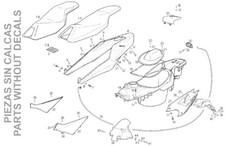 FIANCHETTO DESTRO SOTTOSELLA DERBI GP1 50-125-250 NUM ESPLOSO:22 00G06101191