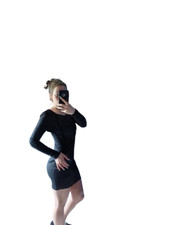 Tubino midi nero Versace a maniche lunghe. Tglia 40, mai indossato 