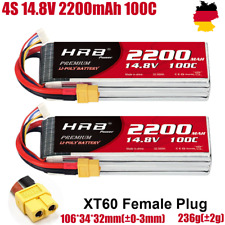2x 100C 14.8V 4S 2200mAh batteria lipo con XT60 per Heli Aeroplane Jet RC Car Boat