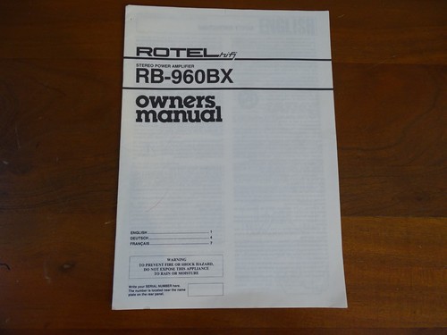 Rotel 960bx manuale - manuale, di