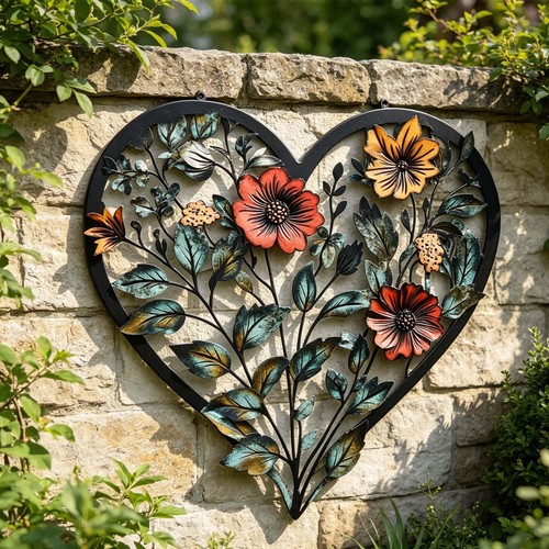 Cuore metallo floreale - cuore, arte