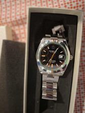 OROLOGIO AUTOMATICO PETER LEE SPORT/DRESS CON SCATOLA 40mm NERO ZAFFIRO LU