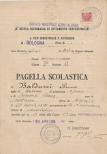 Pagella Scolastica 1933/1934 Istituto Industriale Aldini Valeriani di Bologna