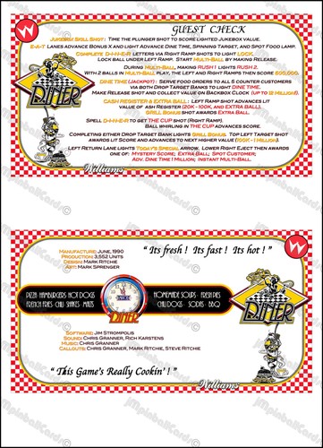Williams diner 1990 cartes - williams,