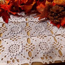 Centrino Tovagliolo Moderno All'ununcinetto Cotone grigio 26x46 cm  Handmade 