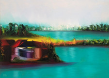 Quadro 1970 olio su tela Bruno Fael 50x70 in condizioni eccellenti