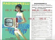 RADIOMARELLI PUBBLICITà SECONDO PROGRAMMA UHF TV TELEVISIONE 1961