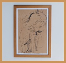 BRUNO SAETTI ⚫ Maternità - 1963, Disegno a penna (Arte Novecento Nudo Femminile)