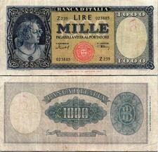 Italy 1,000 Lire 1940-1950