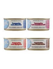 ADoC Cat Cibo Umido per Gatti Mix Tonnetto con Gamberetti Spigola Alicette Prosc