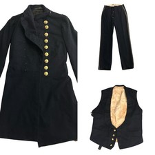 Antica giacca, gilet e pantaloni uniforme ufficiale abito navale 1896 US Navy con nome