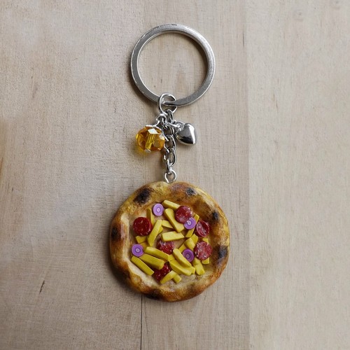 Portachiavi pizza patate