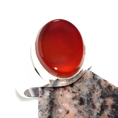 Anello corniola uomo placcato