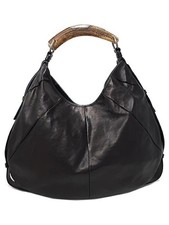 Borsa a tracolla Yves Saint Laurent Mombasa 95363 in pelle nera 45 cm usata
