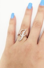 ALFABETO GRANDE LETTERA I CON ZIRCONI IN ARGENTO 925 RODIATO IN ORO BIANCO 18KT