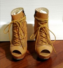 DENNY ROSE SCARPE SANDALO TRONCHETTO TRAFORATO IN VERA PELLE N°36 CON SCATOLA