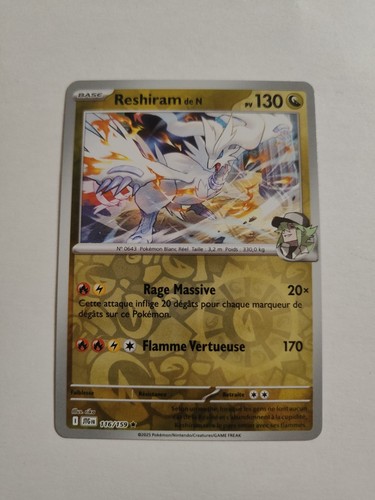 Carte pokémon reshiram de - pokémon,