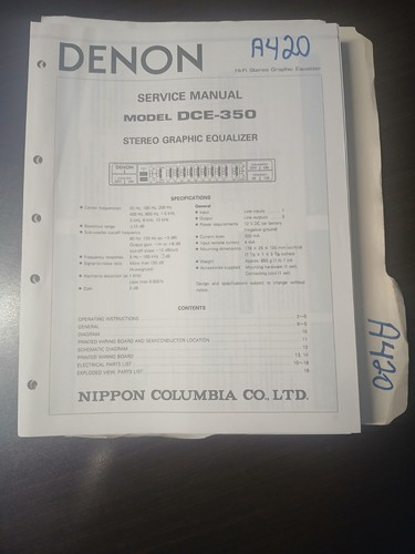 Denon model dce 350 - denon, manuale