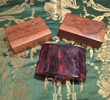 3 Antiche Scatole  In Legno E