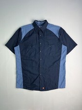 Vintage Red kap Work Shirt Color Block Blue Large