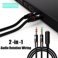 Adattatore Cavo Sdoppiatore Jack 3.5mm Audio Y 2 Maschi 1 Femmina PC Cuffie #111