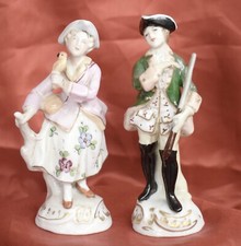 porcelain Porcellana COPPIA di STATUINE IN PORCELLANA SITZENDORF 1900 Germania