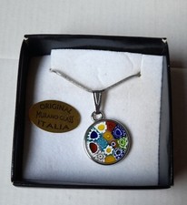 Collana Con Murrina Veneziana In Metallo