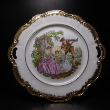 Plat porcelaine dorure or fin