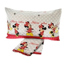 Lenzuola Minnie Disney singolo completo letto una piazza grigio puro cotone 100%