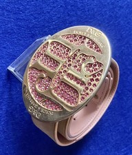 Dolce Gabbana cintura Colore Pink - Rosa Giallo: fibbia D&G con pietre Swarovski