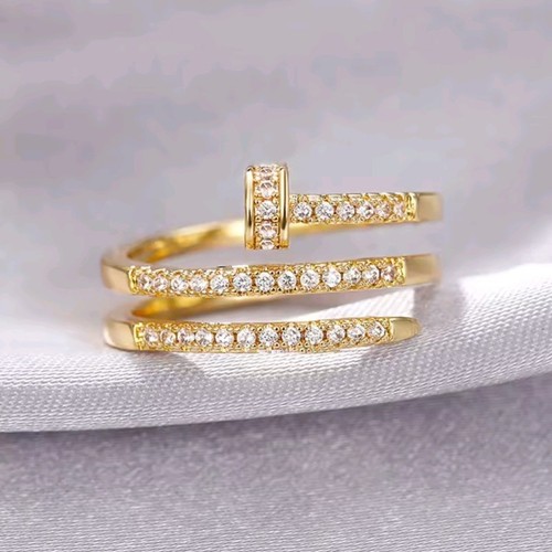 Anello chiodo oro con - , placca