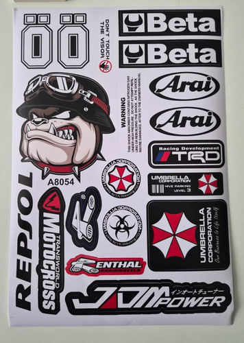 Foglio adesivi moto grafica - adesivi,