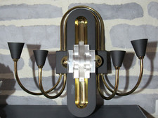 DESIGN Italie  Imposante Applique 4 feux + 2  Style ART DECO  4 Kg  A IDENTIFIER