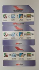 SERIE DI 3 SCHEDE TELEFONICHE USATE A TEMA PROTEZIONE CIVILE 2000/10000/15000