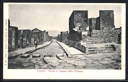 Cartolina pompei strada e - strada,