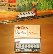 Rivarossi HO 131  Carro pianale con garitta   MP FS botti piccole art  12027 A05